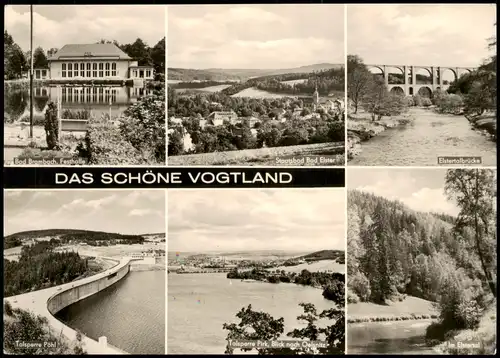 .Sachsen DDR Mehrbildkarte mit Orten u. Städten des Vogtland 1976