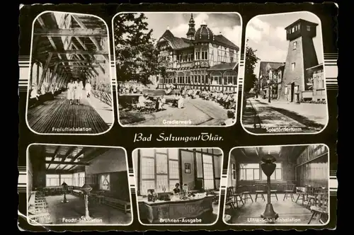 Ansichtskarte Bad Salzungen DDR Mehrbild-AK mit 6 Foto-Ansichten 1963