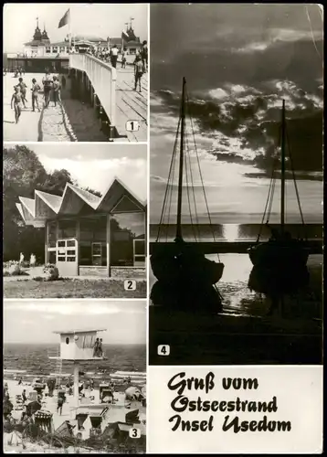 Usedom Insel Usedom DDR Mehrbild-AK mit Bansin Ahlbeck Heringsdorf 1982