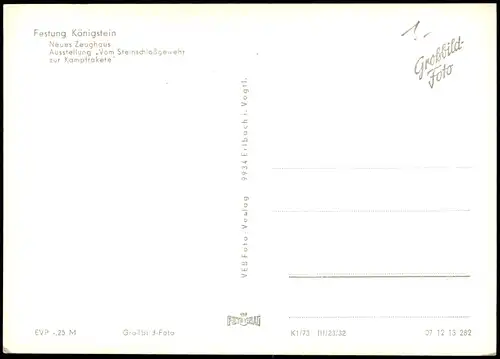 Königstein (Sächsische Schweiz) Festung Königstein Innen  Zeughaus zur  1973