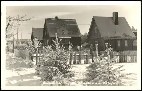 Ansichtskarte Hermsdorf Erzgebirge Häuser  Winte 1950  gel. Landpoststempel