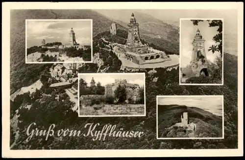 Ansichtskarte Rottleben (Thüringen) Mehrbild: Luftbild, Denkmal 1958