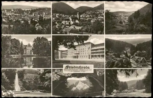 Ansichtskarte Friedrichroda Mehrbildkarte der DDR mit 9 Foto-Ansichten 1959