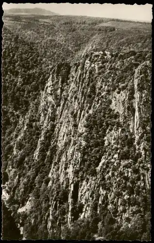 Ansichtskarte Thale (Harz) Roßtrappfelsen mit Hotel am Hirschgrund 1968