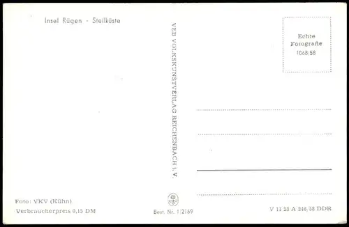 .Mecklenburg-Vorpommern Insel Rügen - Steilküste zur DDR-Zeit, Ostsee 1958