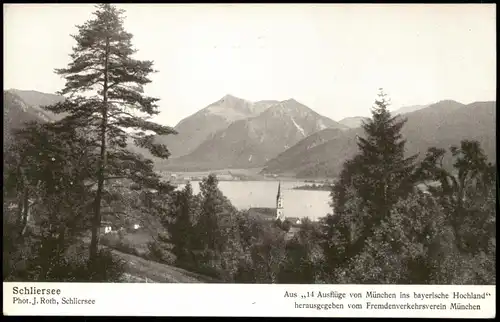 Ansichtskarte Schliersee Blick auf die Stadt 1922