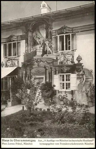 Ansichtskarte Oberammergau Haus mit illusionistischer Malerei 1922