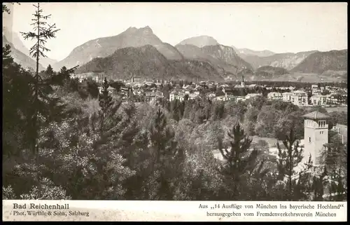 Ansichtskarte Bad Reichenhall Aussichtsturm und Stadt 1922