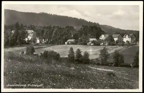 Ansichtskarte Bad Alexandersbad Blick von der Wiese auf die Stadt 1938