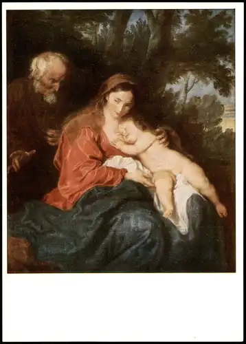 A. VAN DYCK 1599-1641 Flucht Künstlerkarte: Gemälde / Kunstwerke 1967