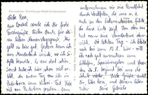 Holzhausen-Externsteine-Horn-Bad Meinberg Externsteine, Vorderansicht 1958