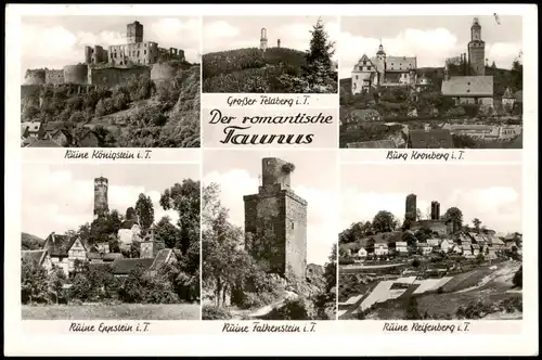 Ansichtskarte Königstein (Taunus) Taunus MB Kronberg Falkenstein 1954
