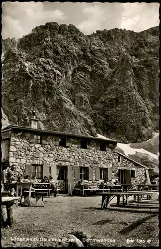 Ansichtskarte Mittenwald Dammkarhütten Darmwänden - Wanderer 1960