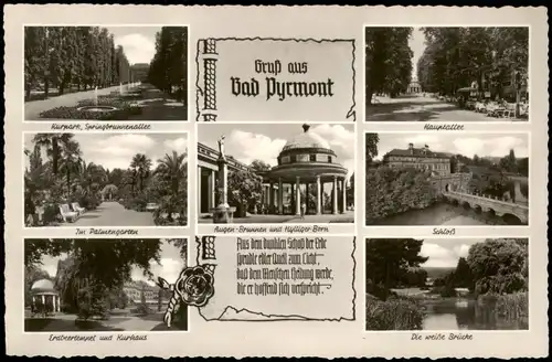Ansichtskarte Bad Pyrmont Mehrbild AK: Palmengarten, Schloß uvm 1969