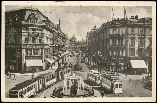 Frankfurt am Main Kaiserplatz, Straßenbahn, Hacifa Zigarren-Geschäft 1949