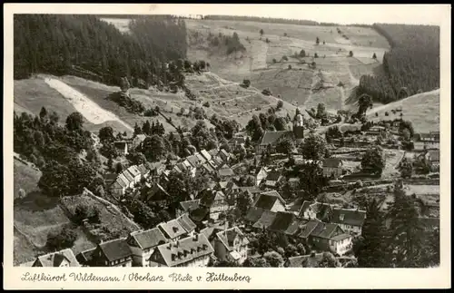 Ansichtskarte Wildemann (Innerstetal) Blick vom Hüttenberg 1954