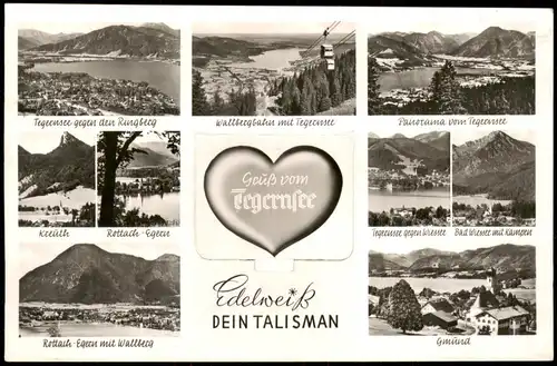 Ansichtskarte Tegernsee  Mehrbildkarte 1956 Leporello  gel. Stempel Nachgebühr
