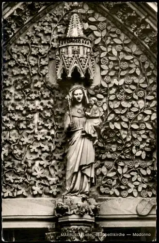 Ansichtskarte Marburg an der Lahn Elisabethkirche — Madonna 1969
