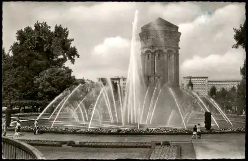 Ansichtskarte Mannheim Friedrichsplatz, Neubauten im Hintergrund 1955