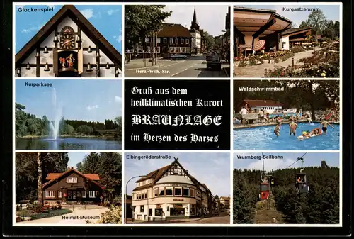 Ansichtskarte Braunlage Stadtteilansichten: Straßen, Schwimmbad 1981