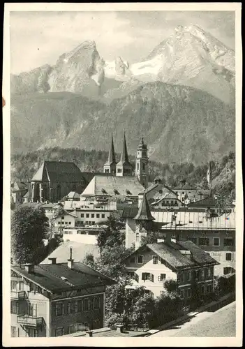 Ansichtskarte Berchtesgaden Stadtpartie 1952  gel. Posthorn Notopfer Berlin
