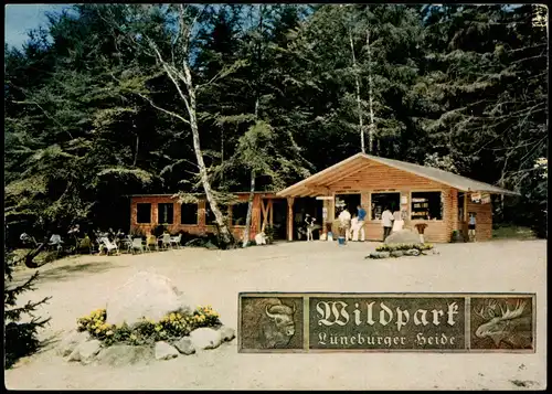 Ansichtskarte .Niedersachsen Blockhütte im Wildpark Lüneburger Heide 1973