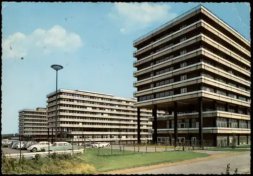 Ansichtskarte Bochum Universität, Parkplatz VW Käfer 1970
