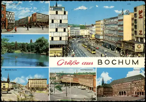 Ansichtskarte Bochum Rathausplatz, Berliner Platz, City 1969