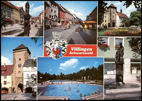 Villingen-Schwenningen Mehrbild-AK div. Ansichten u.a. Freibad, Straßen 1996