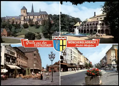 Ansichtskarte Mönchengladbach Mehrbild: Straßen und Kirche 1977