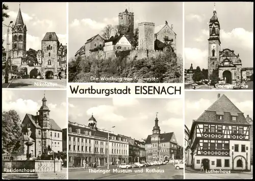 Ansichtskarte Eisenach Nikolaitor Georgenkirche Lutherhaus 1977