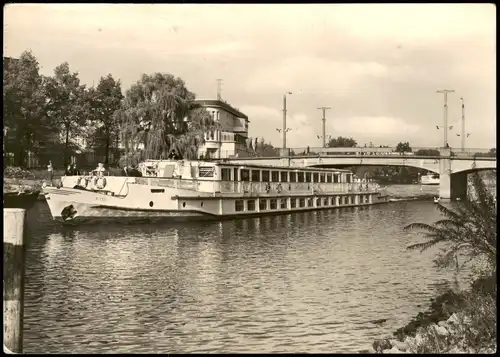 Ansichtskarte Brandenburg an der Havel Brücke, Ausflugsdampfer 1986