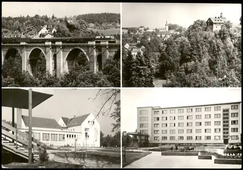 Jößnitz-Plauen Vogtland Mehrbild-AK Elstertalbrücke  FDGB-Erholungsheimen 1989