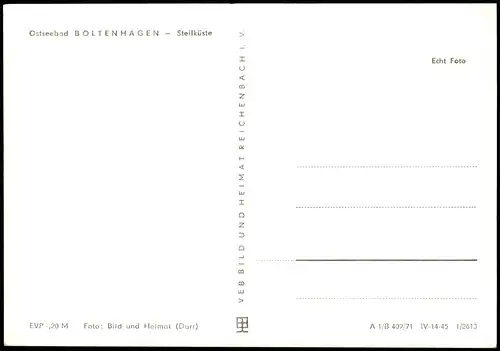 Ansichtskarte Boltenhagen Ostseebad Steilküste 1971