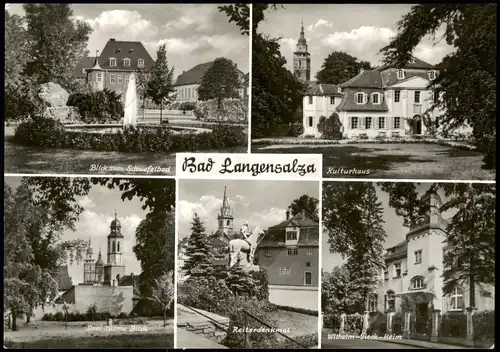 Bad Langensalza DDR Mehrbild-AK mit Kulturhaus,   Wilhelm-Pieck-Heim 1975