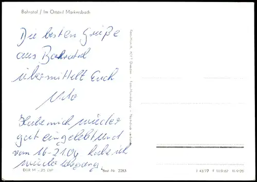 Markersbach-Bad Gottleuba-Berggießhübel Partie in der Stadt - Kirche 1977