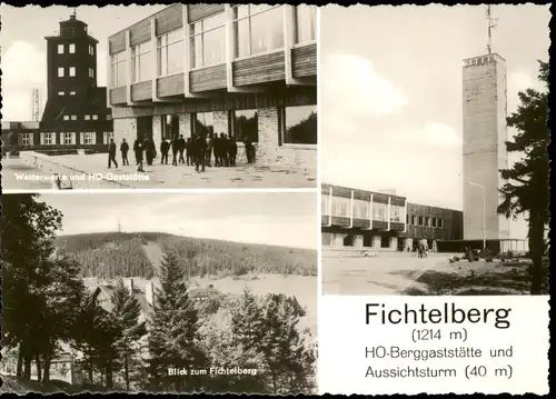 Ansichtskarte Oberwiesenthal Wetterwarte und HO-Gaststätte - 3 Bild 1968