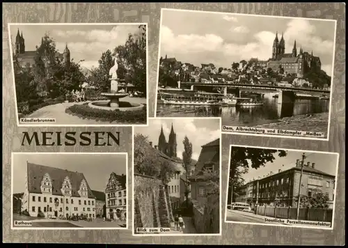 Meißen Dom, Albrechtsburg und Elbdampfer Porzellanmanufaktur 1966