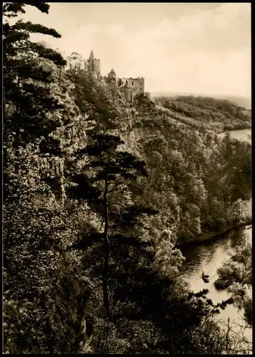 Ansichtskarte Saaleck-Bad Kösen Rudelsburg, Fahrgastschiff 1965