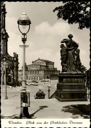 Innere Altstadt-Dresden Brühlsche Terrasse / Terassenufer Straßenbahn 1964