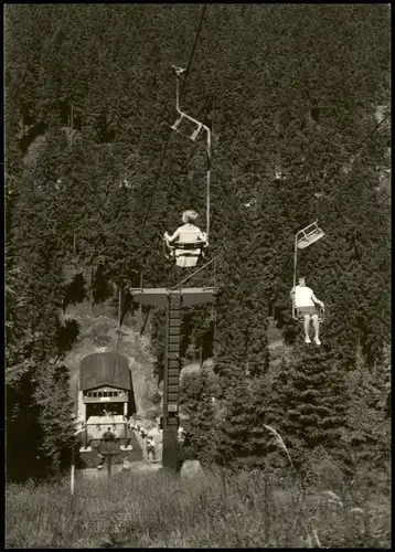 Ansichtskarte Oberhof (Thüringen) Schanze am Rennsteig Sessellift 1969