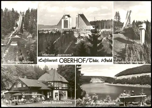 Oberhof (Thüringen) DDR Mehrbild-AK mit Sprungschanze, Interhotel, 
1983