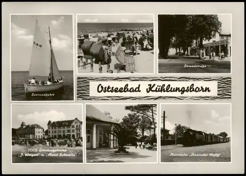 Ansichtskarte Kühlungsborn Strandstraße, Seerundfahrt, Kleinbahn 1968
