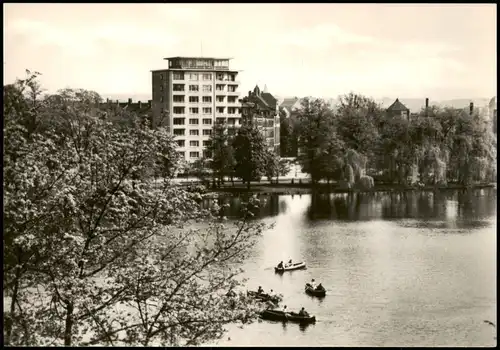 Ansichtskarte Chemnitz Schloßteich und Hochhaus 1967