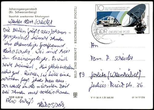 Ansichtskarte Johanngeorgenstadt Stadtteilansichten ua Postamt 1982/1980