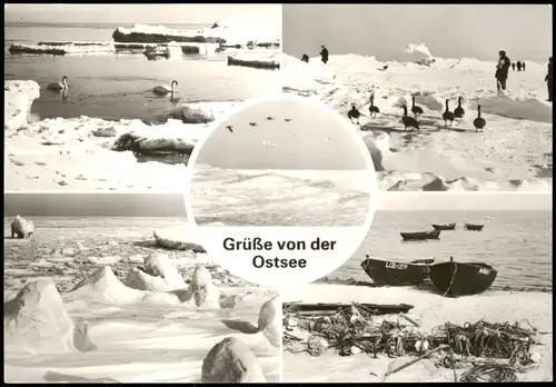 Ostsee Baltic Sea Vereist im Winter, DDR Mehrbildkarte 1987/1985