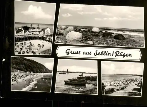 Sellin DDR Mehrbildkarte mit 5 Ansichten, u.a. Strand Ostsee 1967