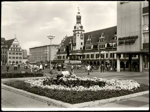 Ansichtskarte Leipzig Altes Rathaus und Markt zur DDR-Zeit 1981/1978