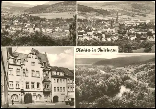 Ansichtskarte Kahla (Thüringen) DDR Mehrbildkarte mit 4 Ortsansichten 1970