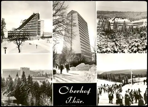 Ansichtskarte Oberhof (Thüringen) MB: Winter Hotel Skifahrer MB 1976